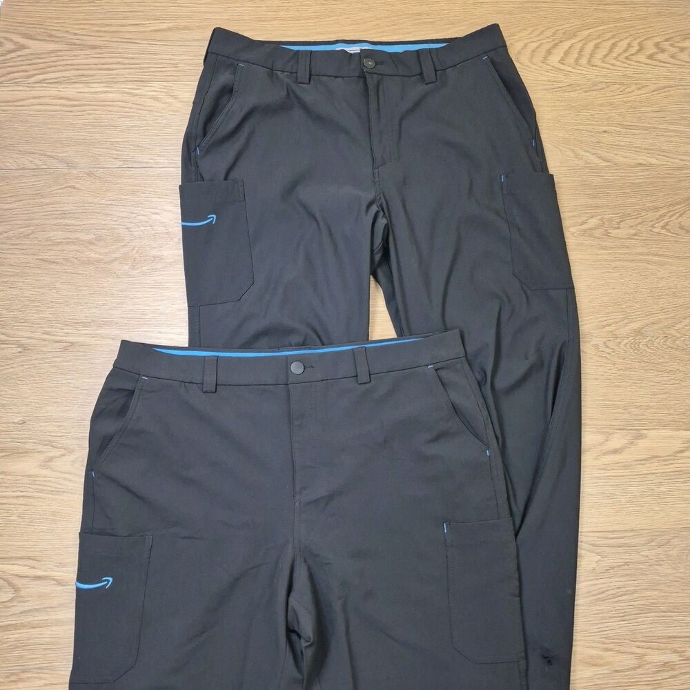 Amazon Pants Mens 2XL Black Luly Yang Cargo Pocket Working Driver Stretch 2 Pair
